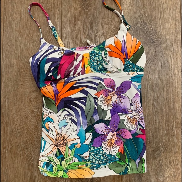 TRINA TURK PARADISE FLORAL TANKINI TOP AND BOTTOM HIPSTER SWIMSUIT **NWT** - Picture 4 of 10